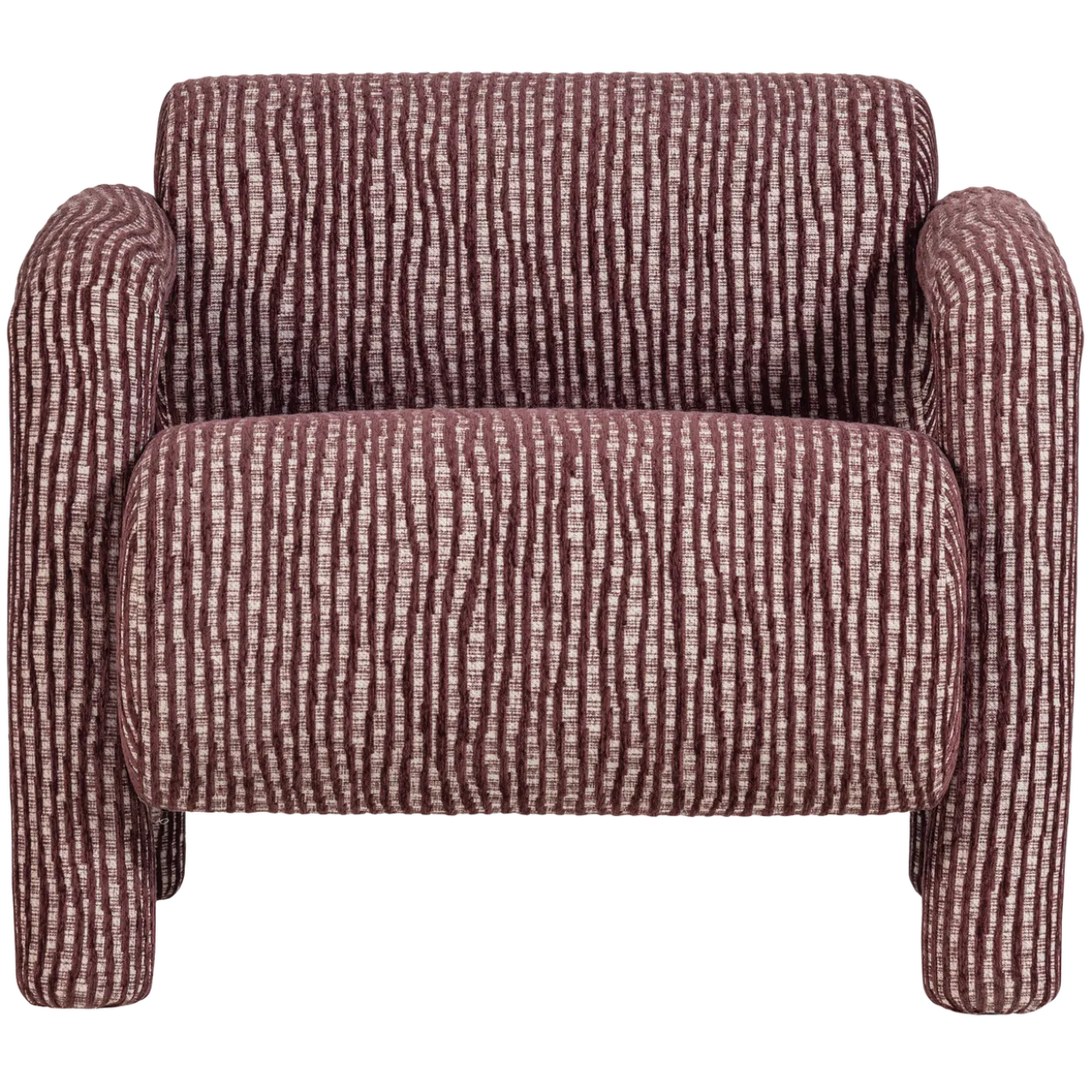 Lenny fauteuil met dessin bordeauxrood