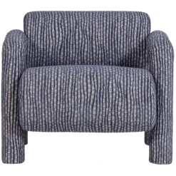 Lenny fauteuil met dessin grijsblauw