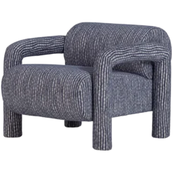Lenny fauteuil met dessin grijsblauw