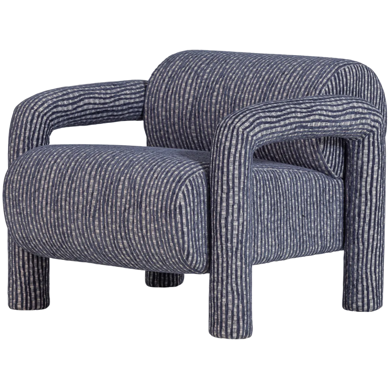 Lenny fauteuil met dessin grijsblauw