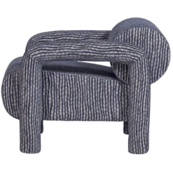 Lenny fauteuil met dessin grijsblauw