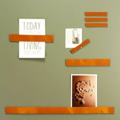 Leren magneetstrips (set) (7 stuks) Cognac
