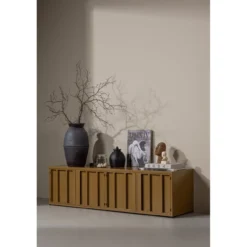 Level tv meubel metaal honinggeel 44x160 cm
