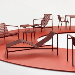 Ligbed Palissade Chaise Longue iron red