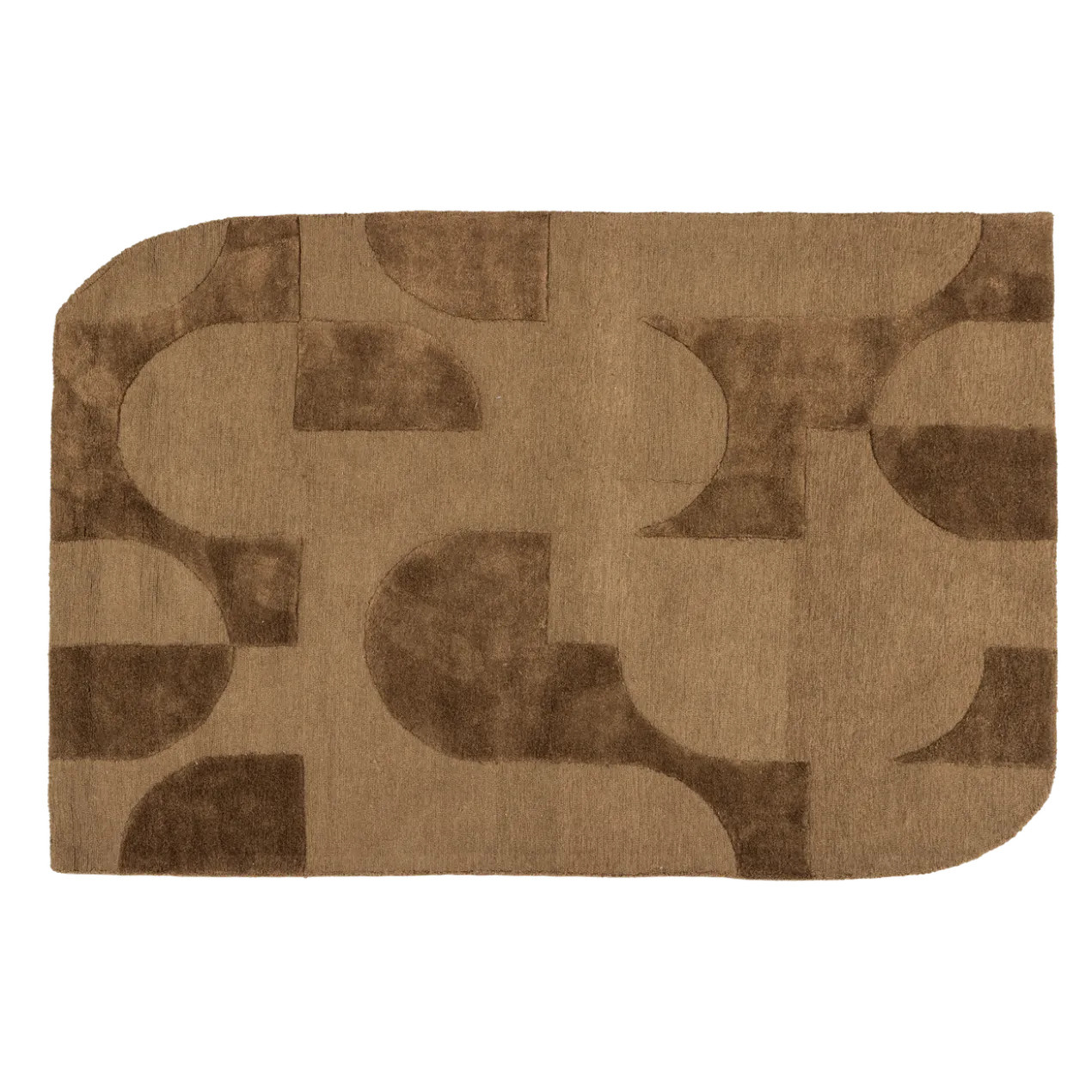 Livo vloerkleed viscose/wol bruin 170x240 cm