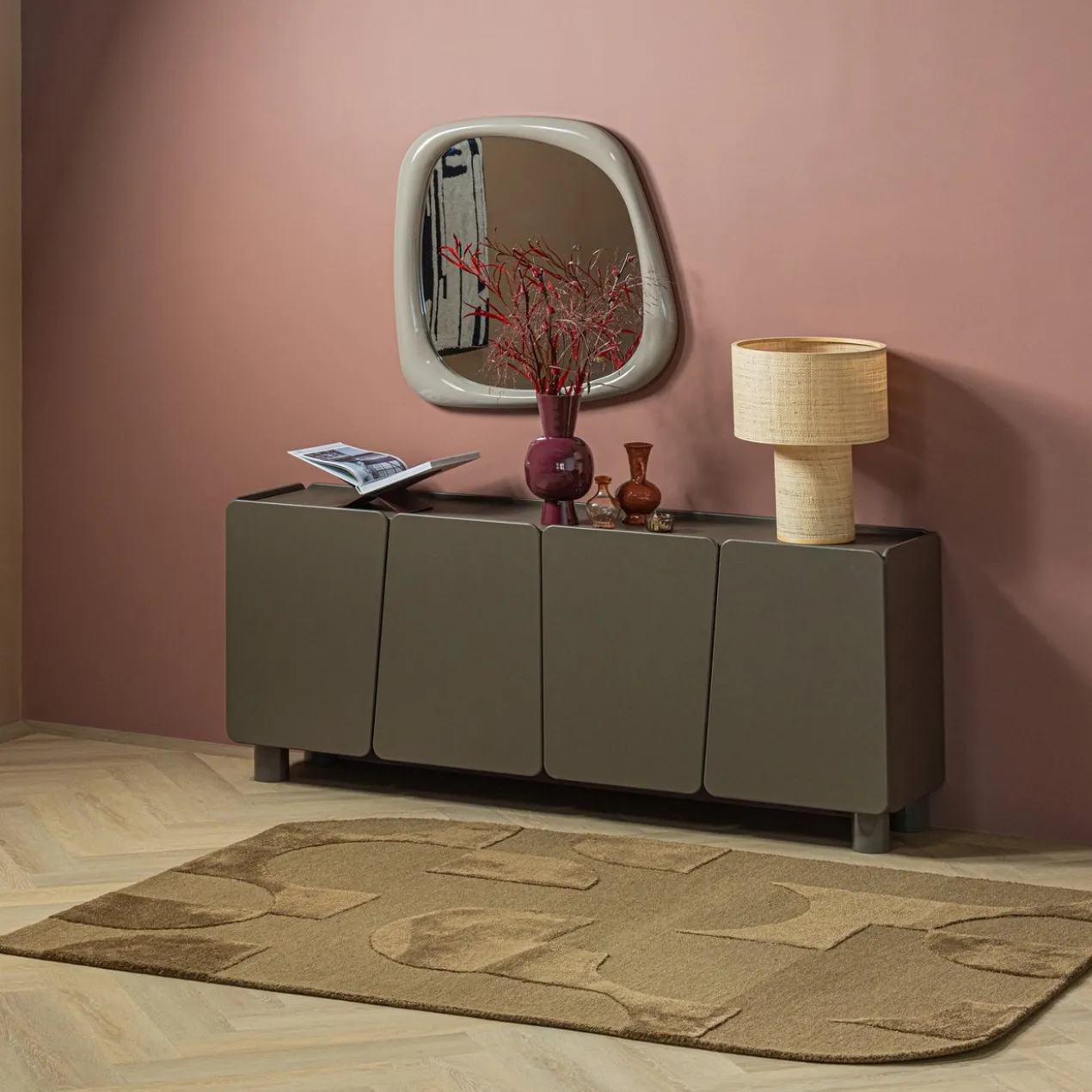 Livo vloerkleed viscose/wol bruin 170x240 cm
