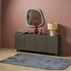 Livo vloerkleed viscose/wol grijs 170x240 cm