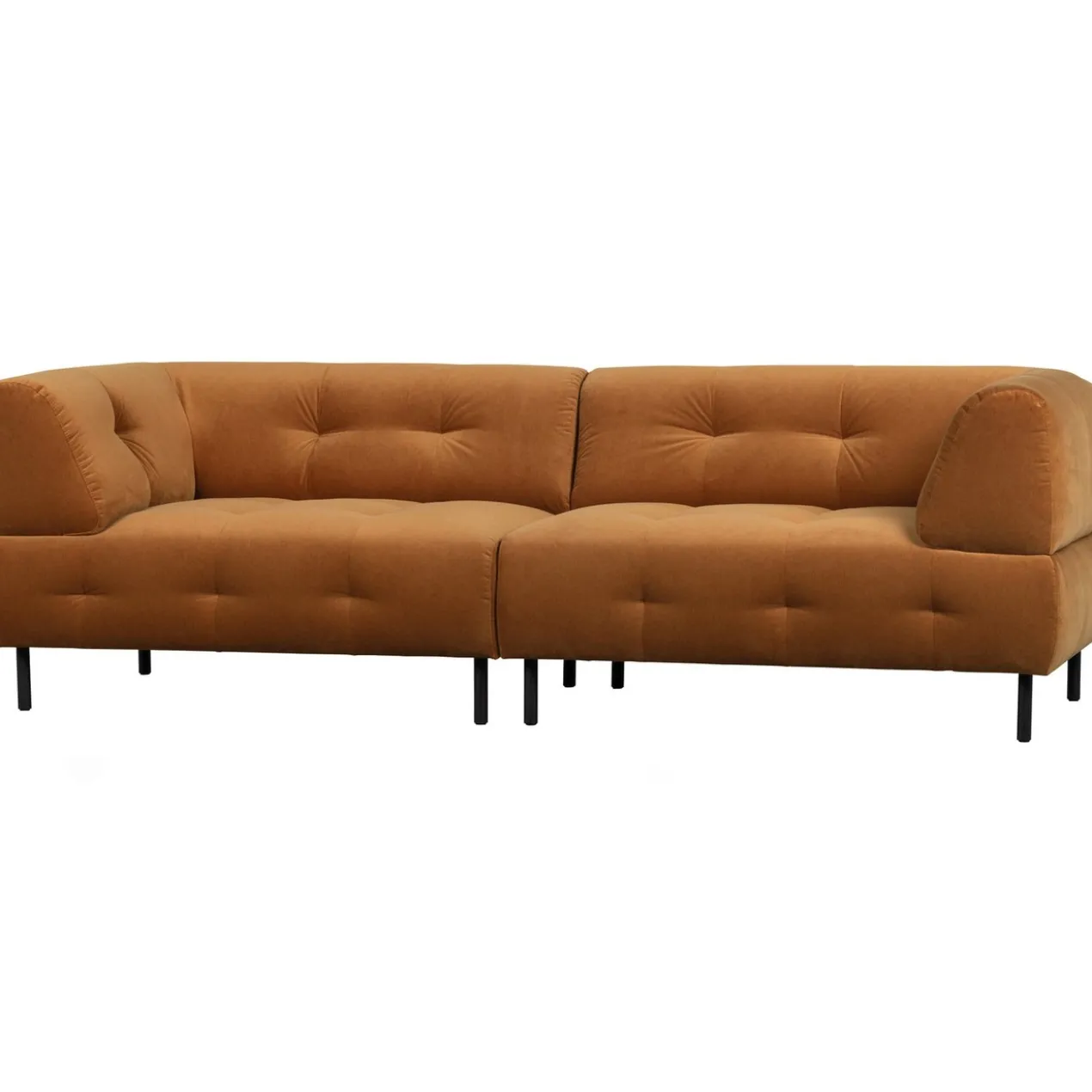 Lloyd 4-zits bank velvet kaneel