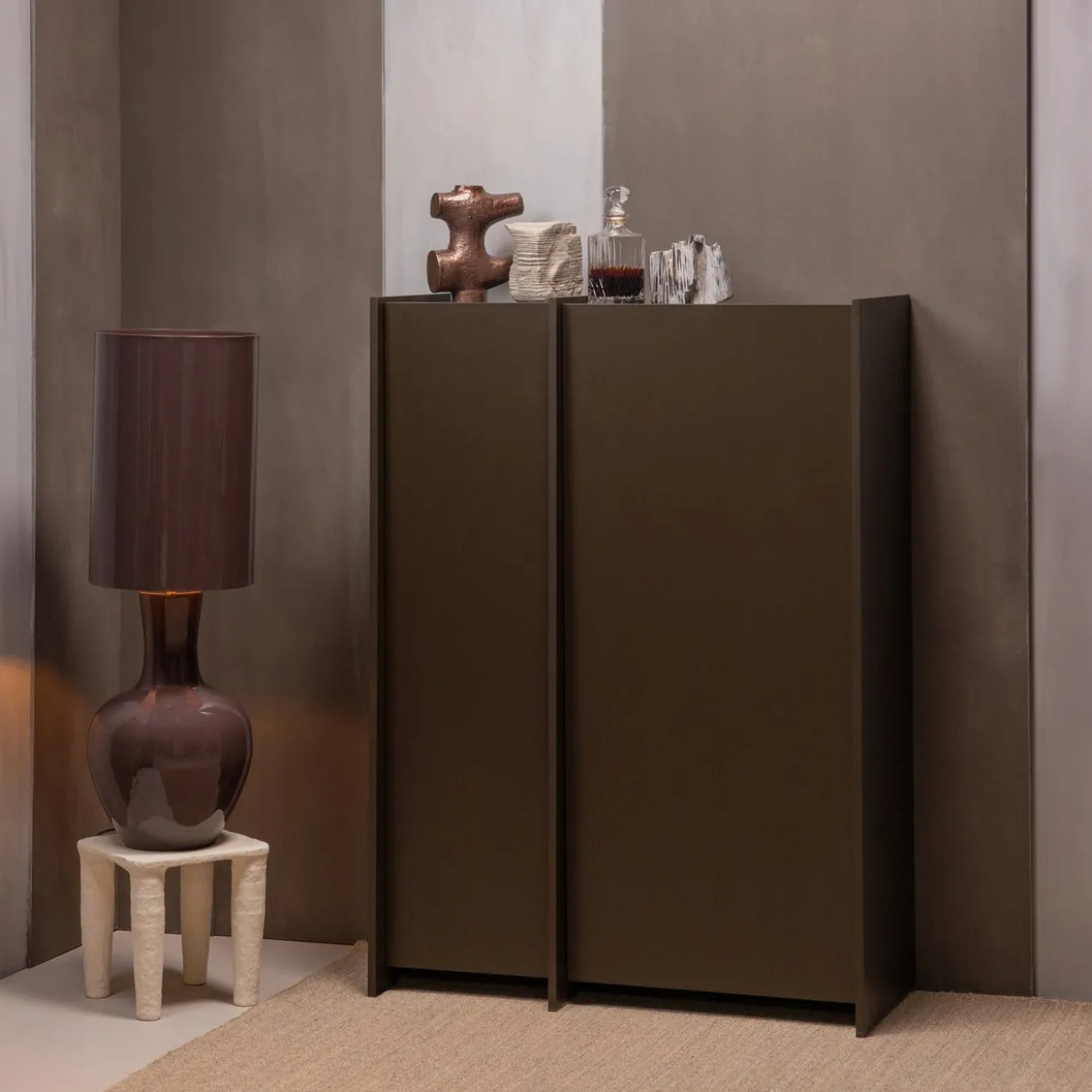 Loa tafellamp xl metaal hoogglans bruin