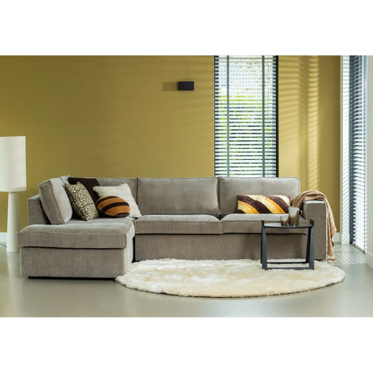 Loft vloerlamp metaal/boucle naturel 130xo30 cm