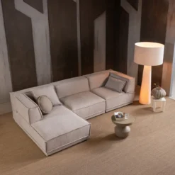 Loft vloerlamp xxl metaal/boucle naturel 160xo70 cm