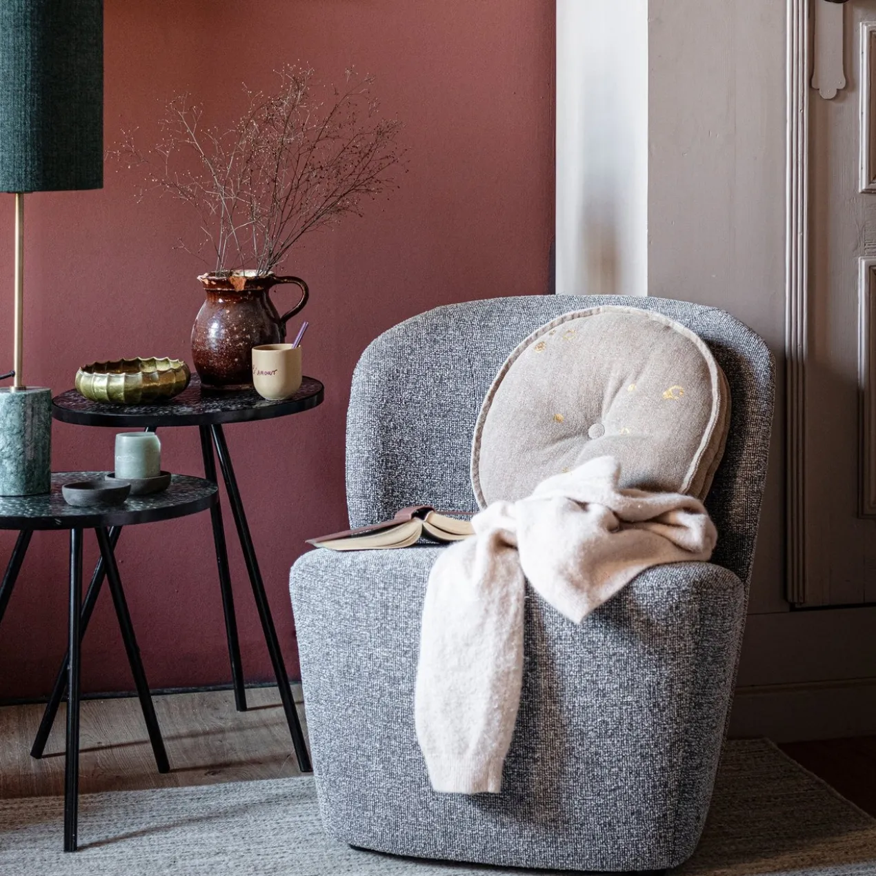 Lofty fauteuil melange grijs