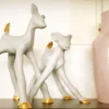 Loods 5 Kunst keramiek Hertje Blitzen Snowy White