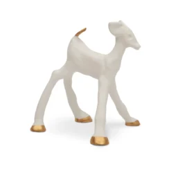 Loods 5 Kunst keramiek Hertje Blitzen Snowy White