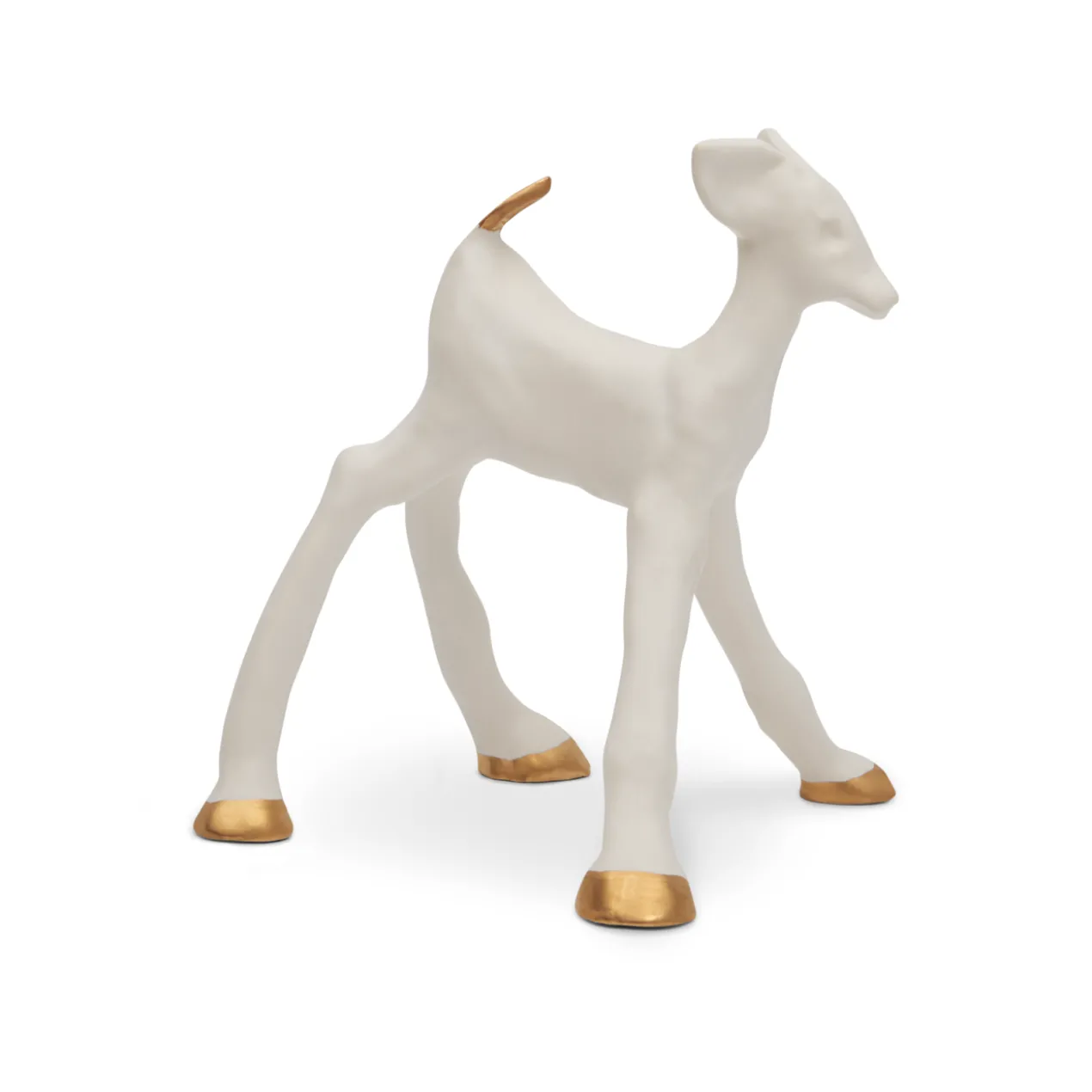 Loods 5 Kunst keramiek Hertje Blitzen Snowy White