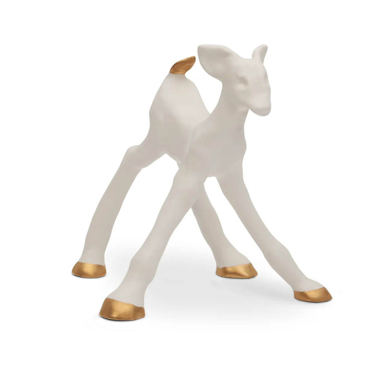 Loods 5 Kunst keramiek Hertje Blitzen Snowy White