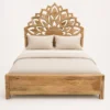 Lotus - Handgesneden Mangohouten Bedframe