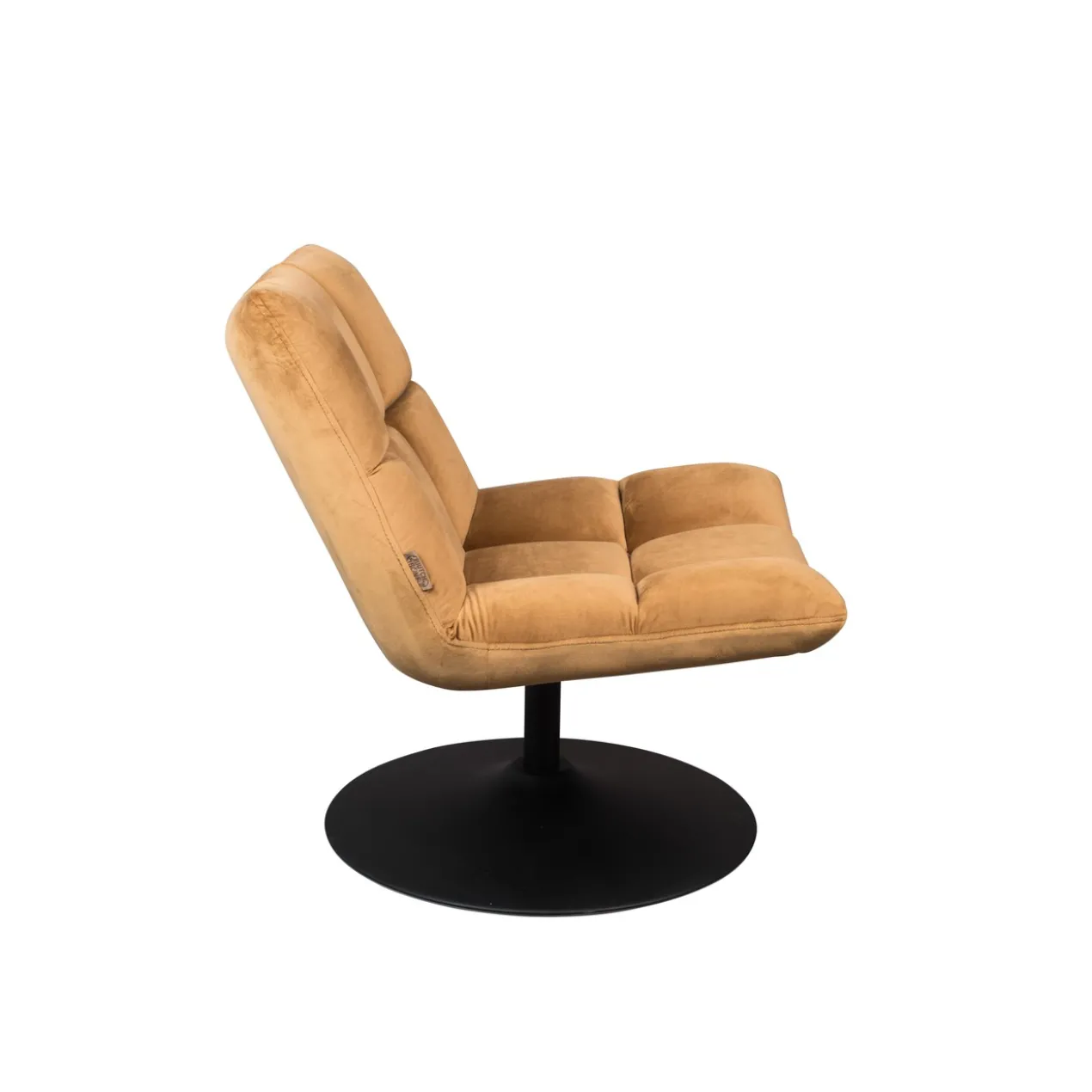 Lounge chair bar velvet golden brown