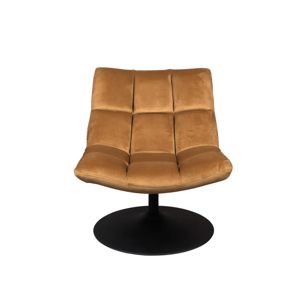 Lounge chair bar velvet golden brown