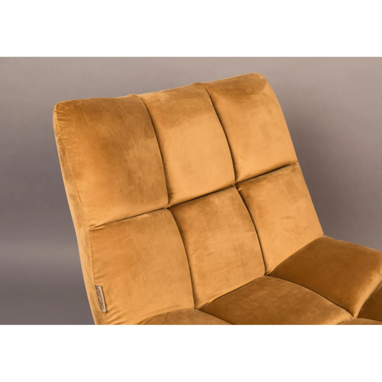 Lounge chair bar velvet golden brown