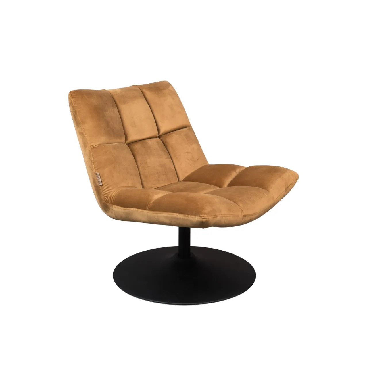 Lounge chair bar velvet golden brown