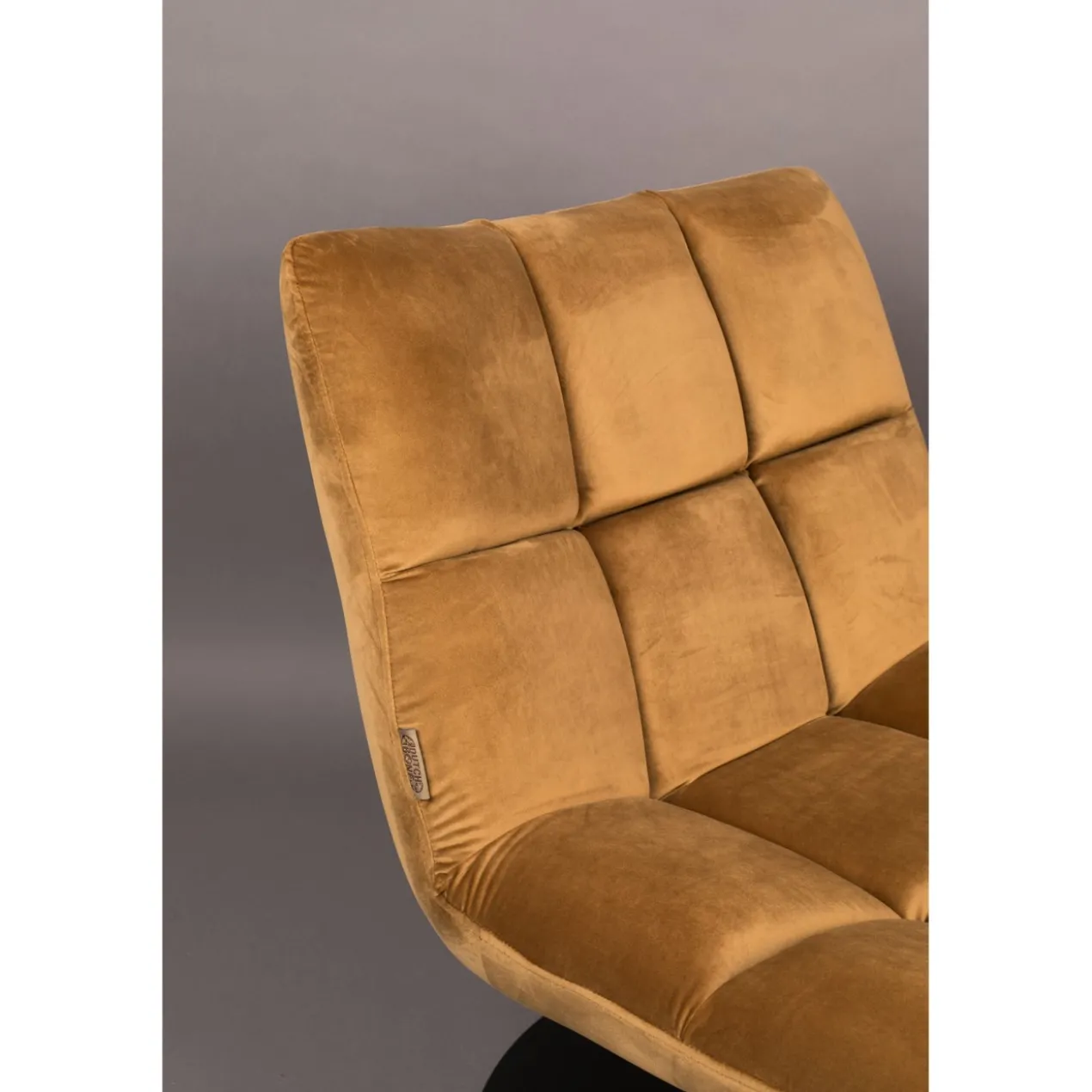 Lounge chair bar velvet golden brown