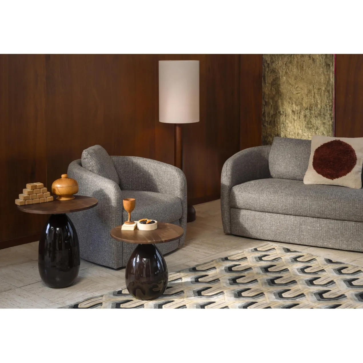 Lounge chair boho stone