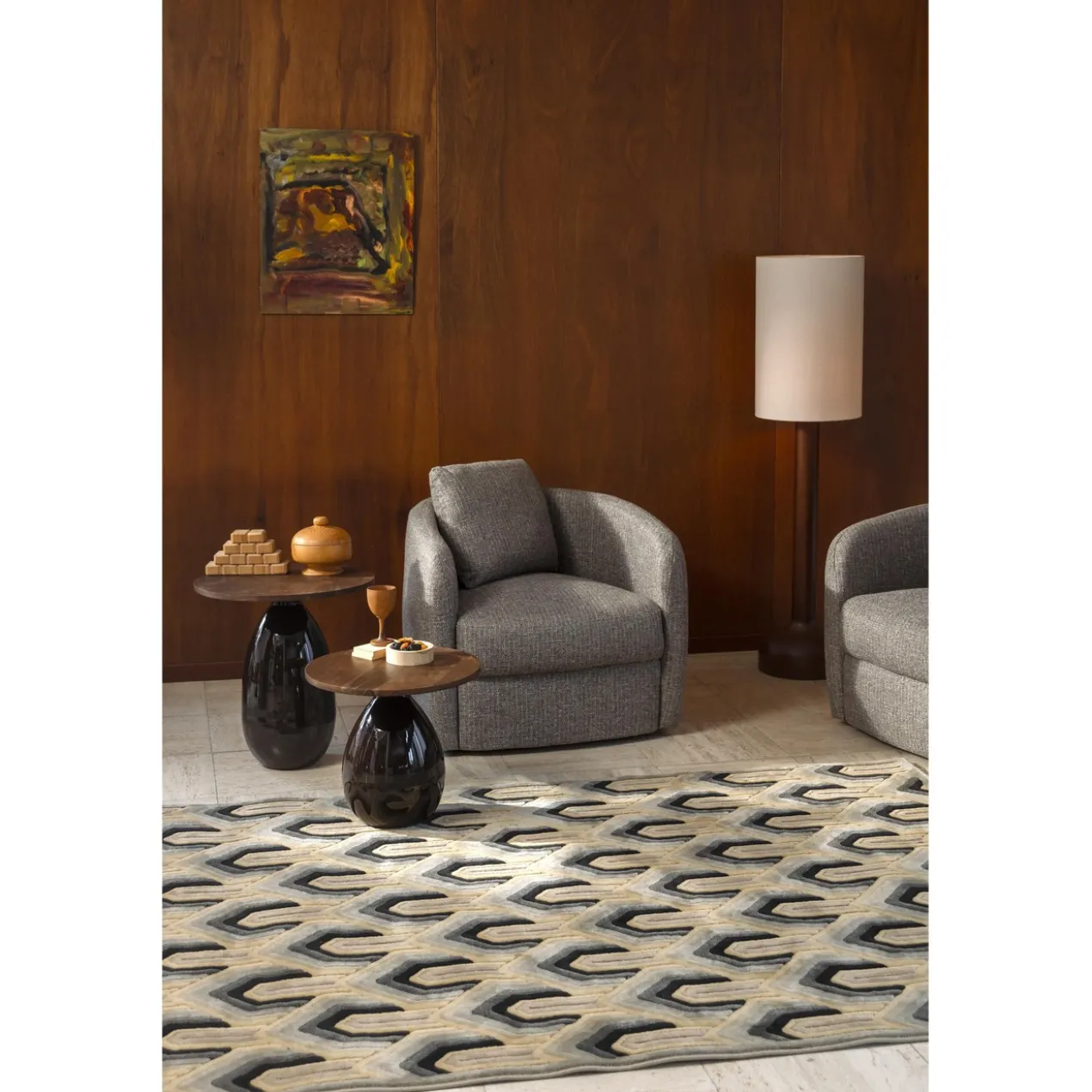 Lounge chair boho stone