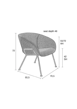 Lounge chair feston black