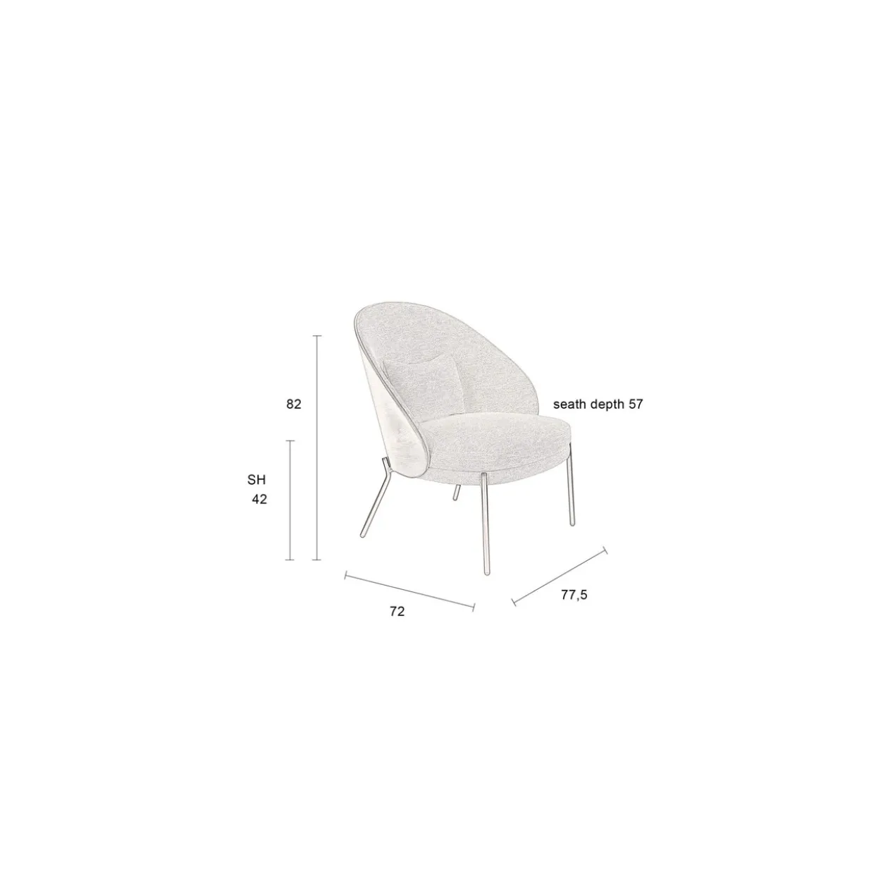 Lounge chair rodin beige