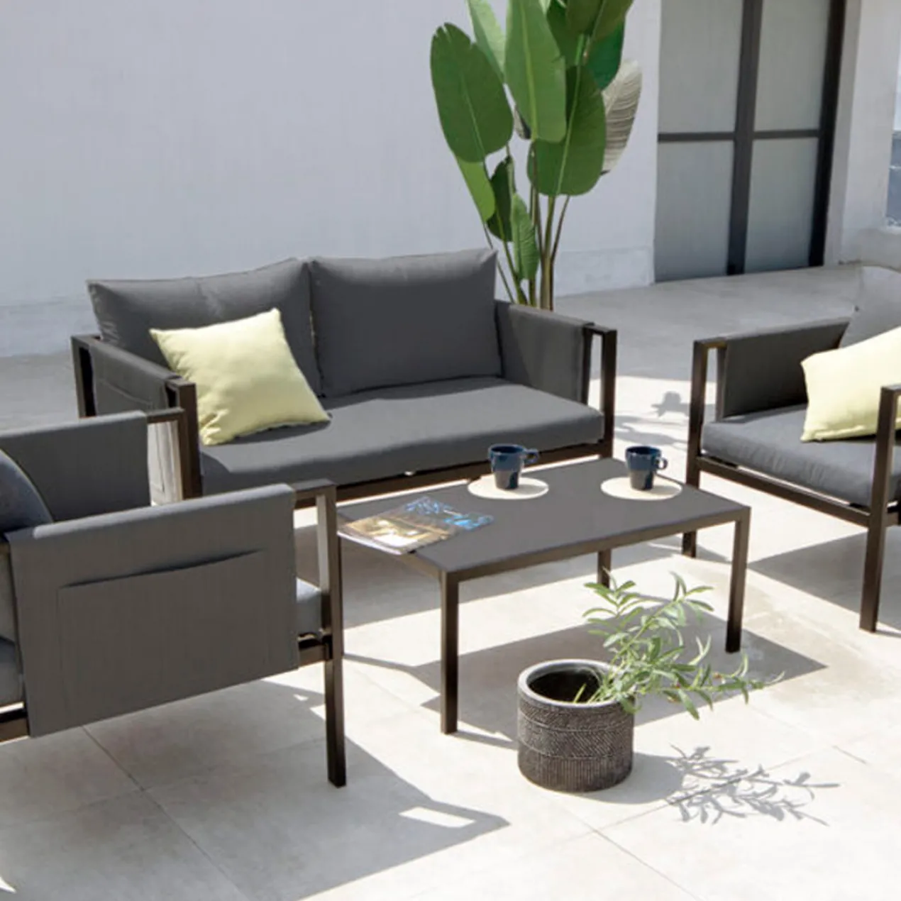 Loungeset Fardau donkergrijs