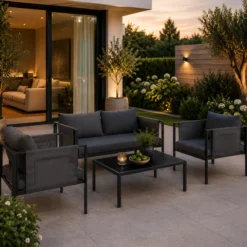 Loungeset Fardau donkergrijs