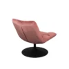Lounge stoel bar fluweel oud roze