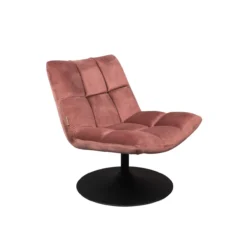 Lounge stoel bar fluweel oud roze