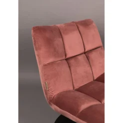 Lounge stoel bar fluweel oud roze