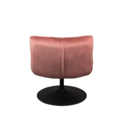 Lounge stoel bar fluweel oud roze
