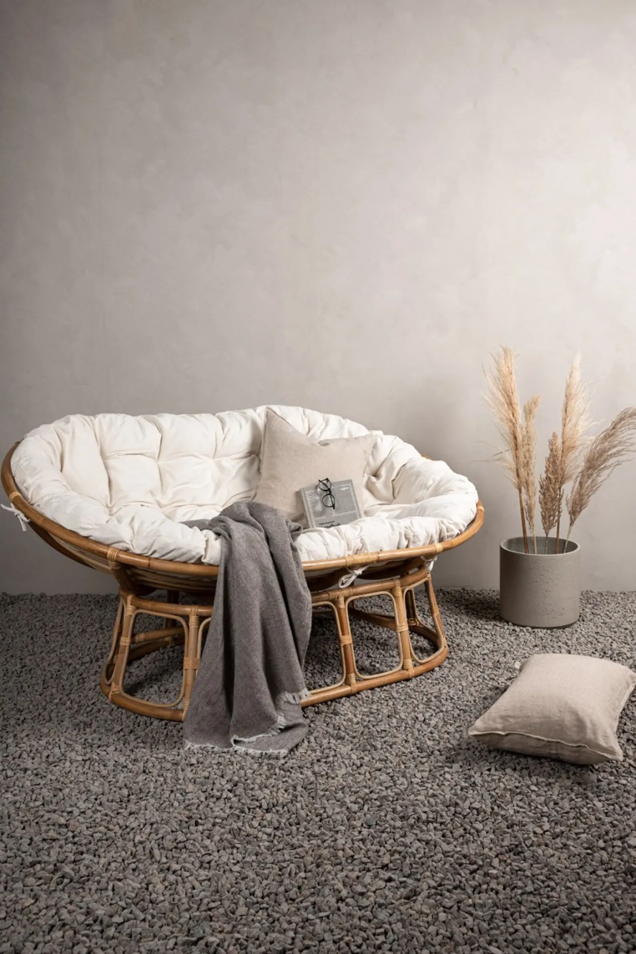 Loungestoel Carina - met zitkussen Gebroken wit