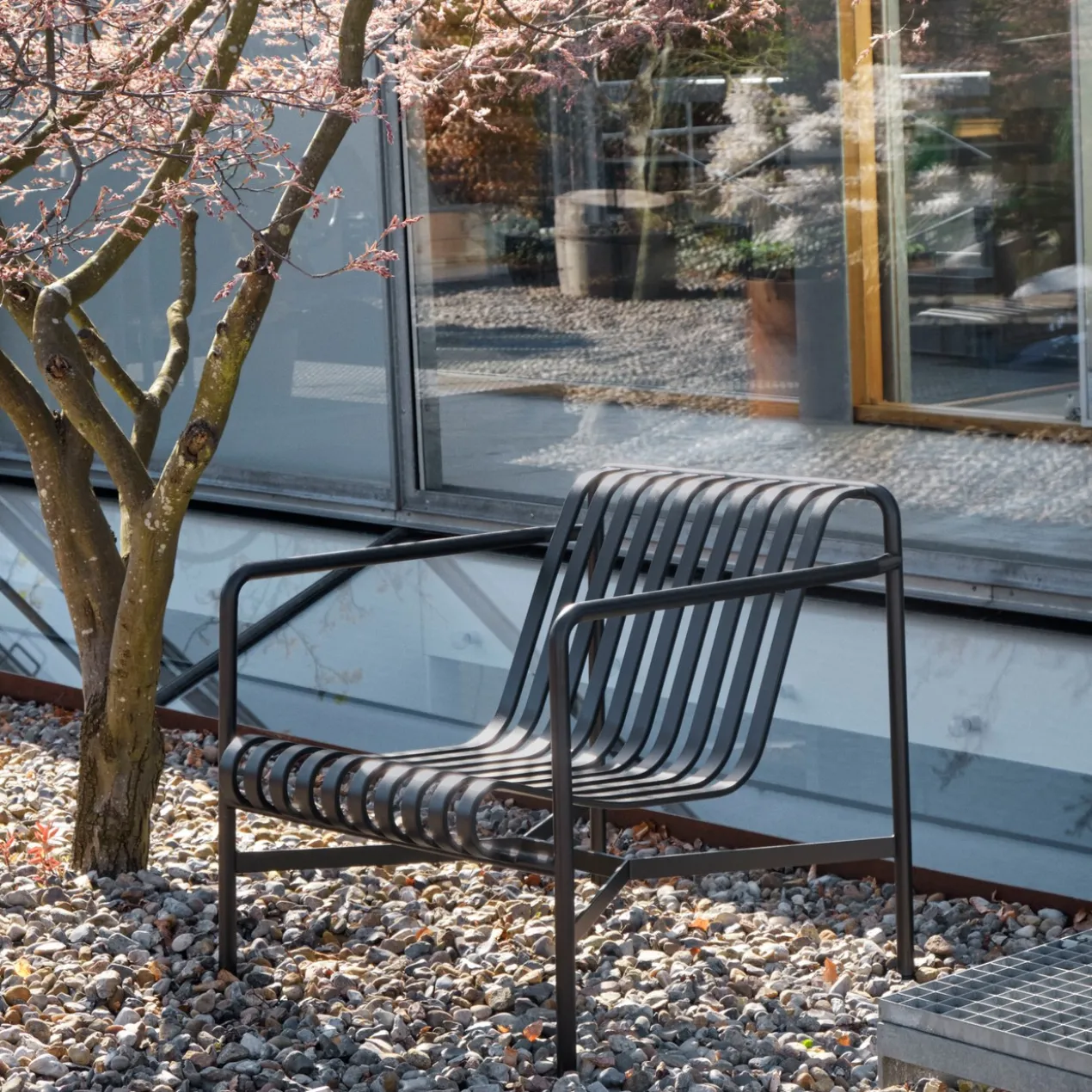 Loungestoel Palissade laag anthracite