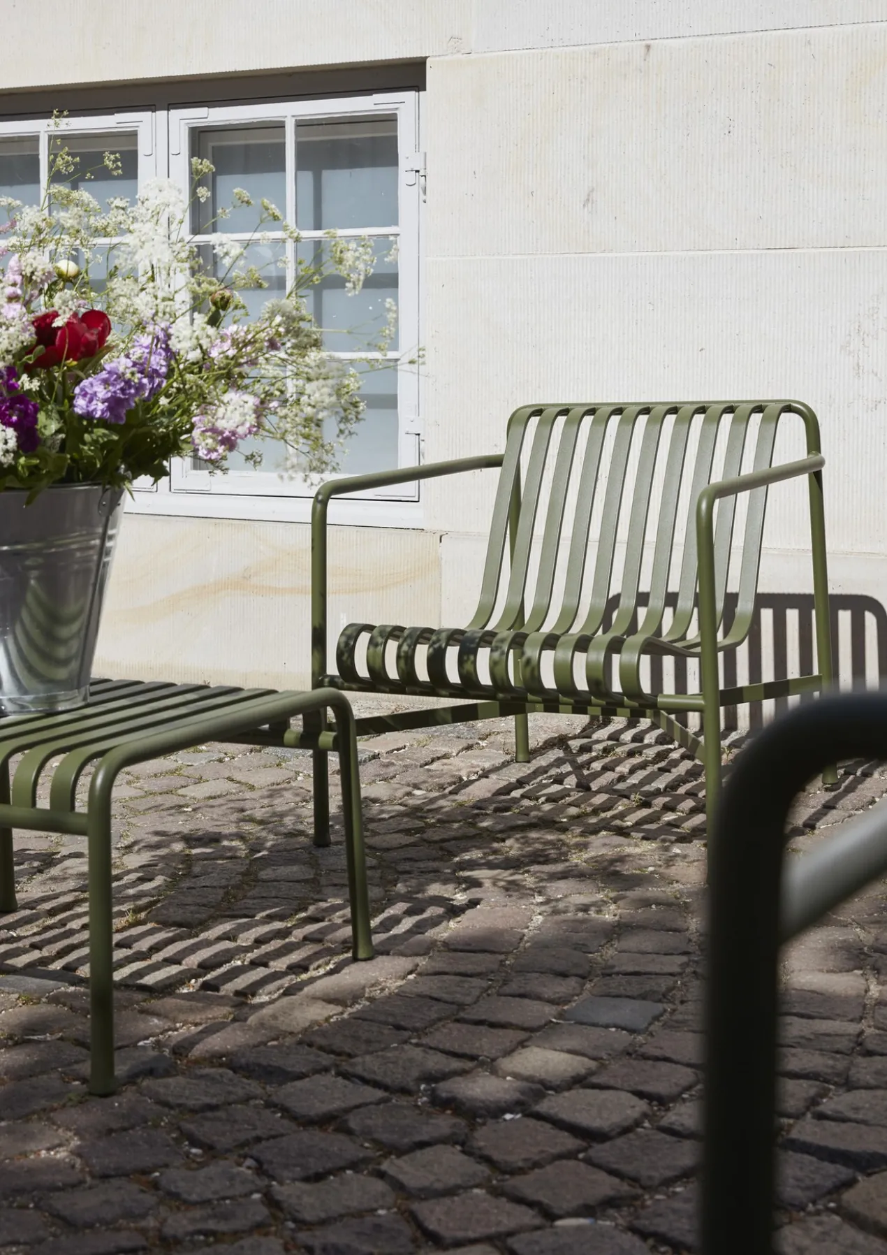 Loungestoel Palissade laag olive