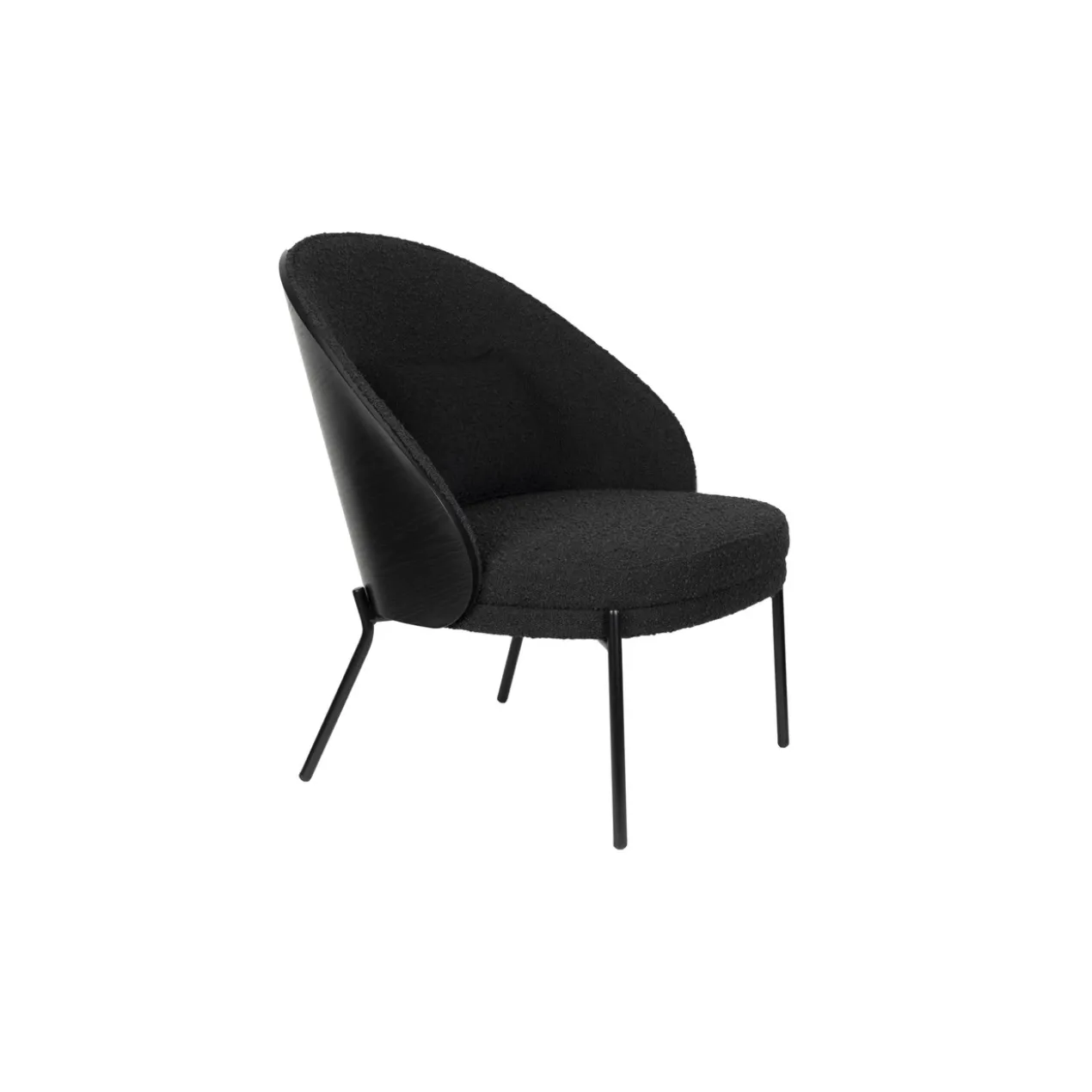 Lounge stoel rodin bouclé zwart