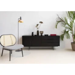 Lounge stoel spike naturel/grijs