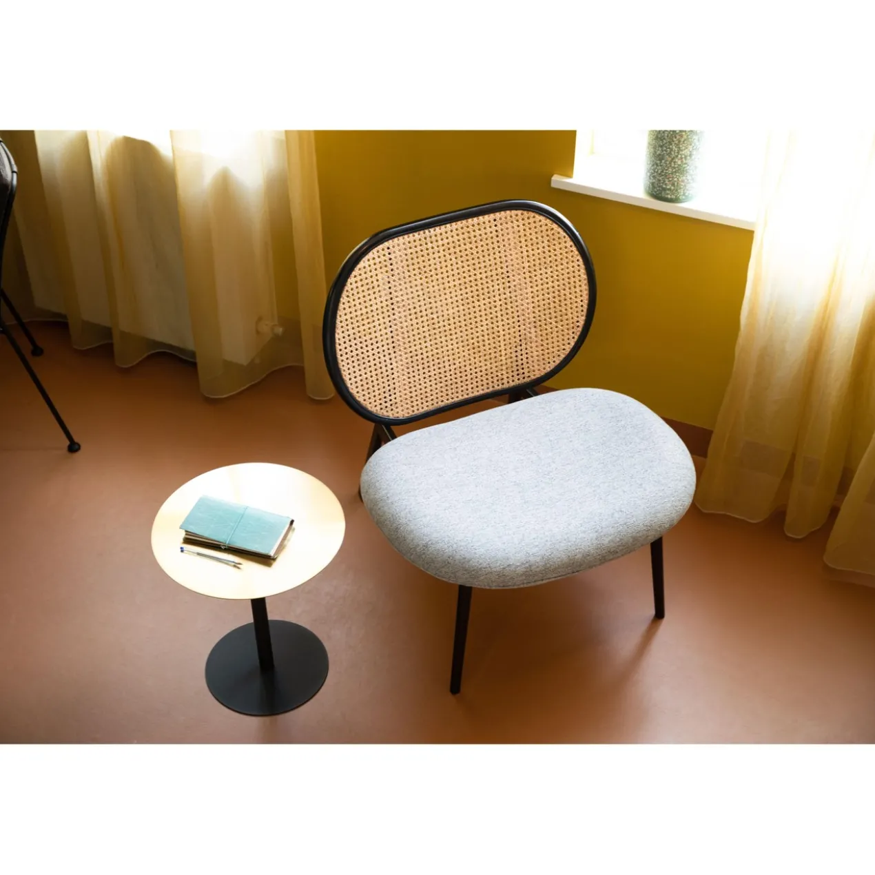 Lounge stoel spike naturel/grijs
