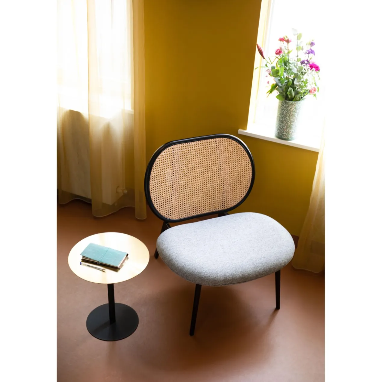 Lounge stoel spike naturel/grijs