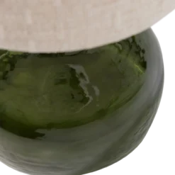 Luma tafellamp glas groen/kap naturel