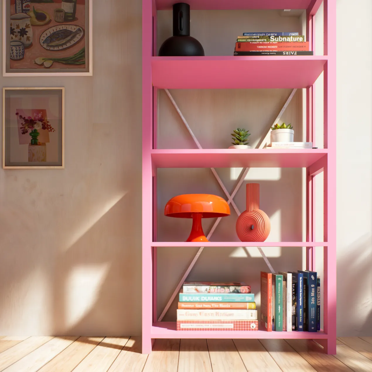 Lundia boekenkast - Hot pink #1