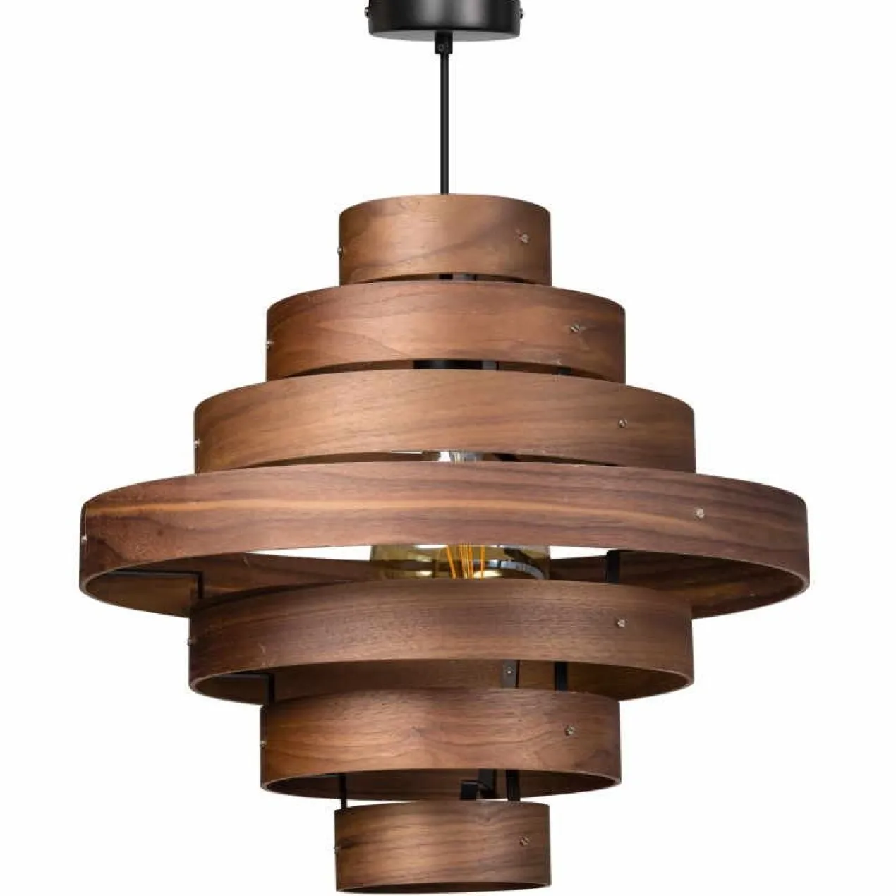 LUXA HANGLAMP 7-RINGS WALNOOT