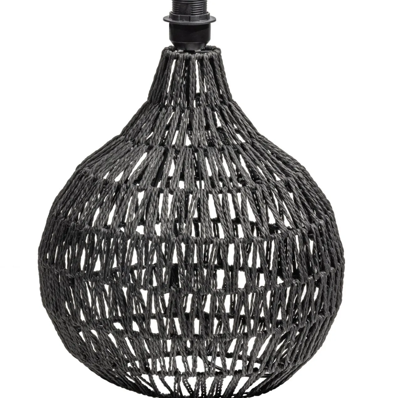 Macy tafellampvoet rattan look zwart