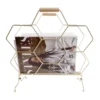 Magazine rack Honeycomb gold plated