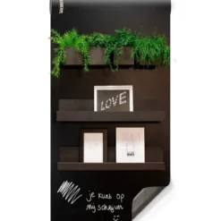 Magneetbehang luxe krijtbord zwart 50x250 cm