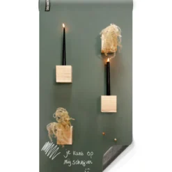 Magneetbehang luxe krijtbord olijfgroen 100x250 cm